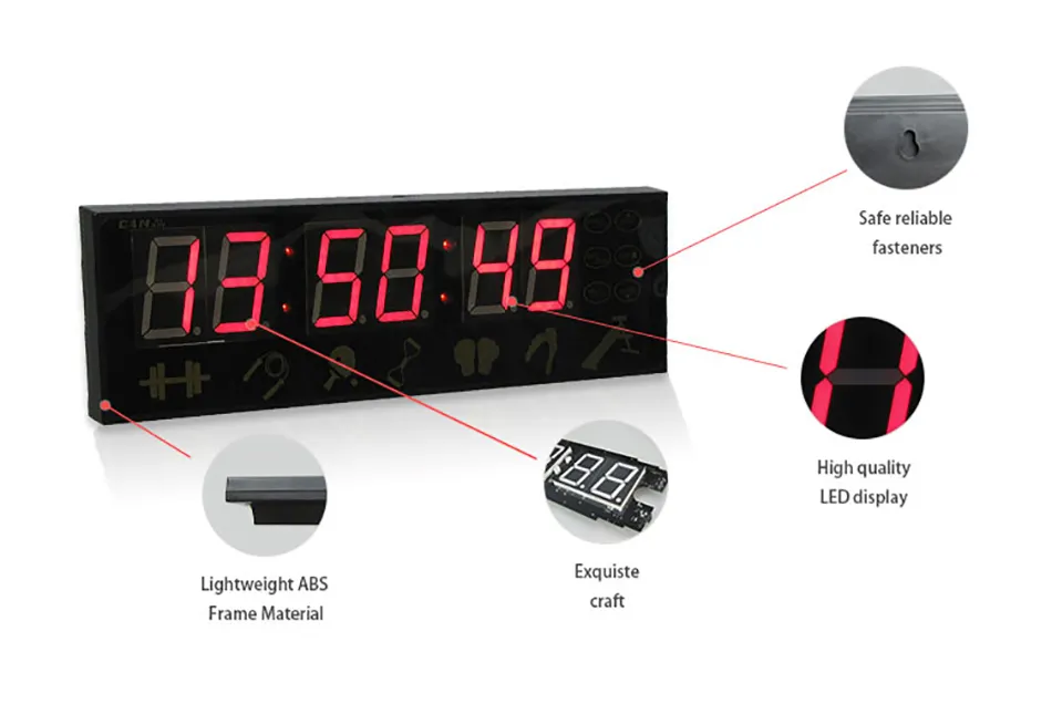 [GANXIN] 1,5-Zoll-6-stelliger Multifunktions-Timer mit batteriebetriebener LED-Anzeige und Desktop-Countdown-Uhr mit Fernbedienung