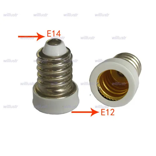 100 teile/los E14 bis E12 Lampensockel Adapter Konverter Lampenadapter Led Halogen CFL Glühbirne Lampe