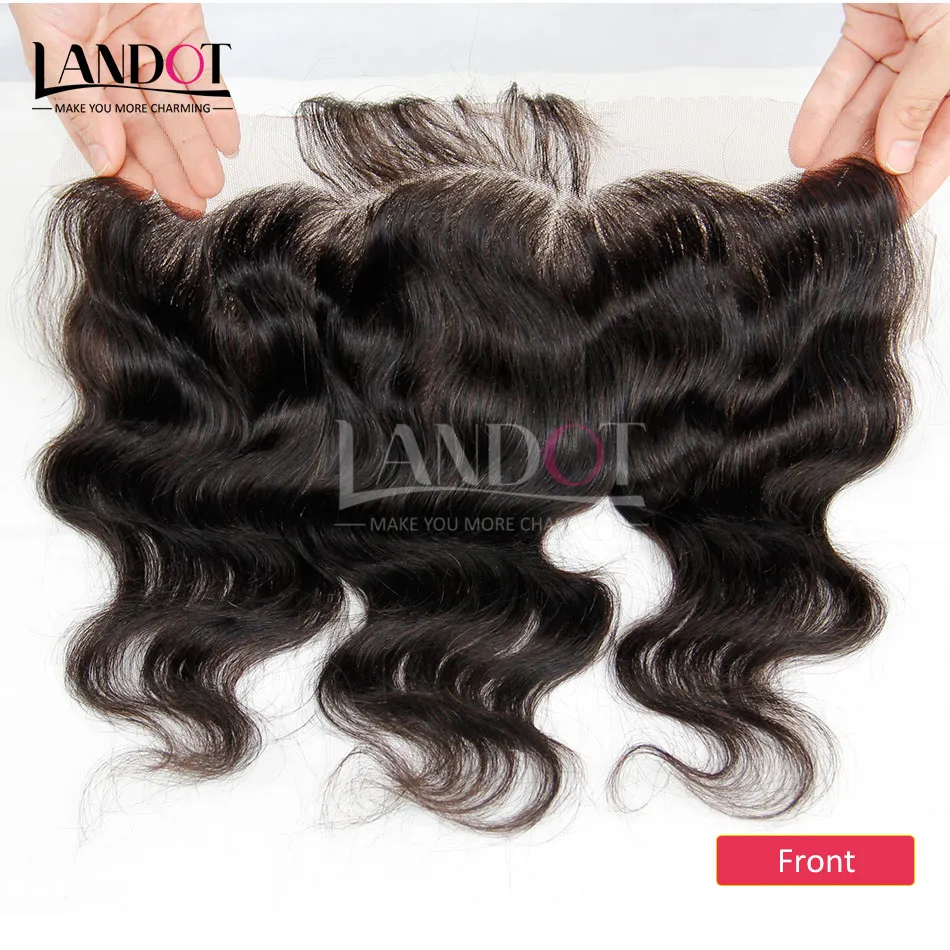 Grade 8A Braziliaanse Kant Frontale Sluiting Body Wave Golvend Grootte 13x4 Full Lace Frontale 100% Onverwerkte Maagd Menselijk Haar sluitingen Natuurlijk Zwart