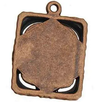 Antique Copper Ramka na zdjęcia Charms Metal Vintage Nowy DIY Moda Biżuteria Akcesoria i ustalenia Naszyjniki Bransoletki 25 * 18mm 100 sztuk