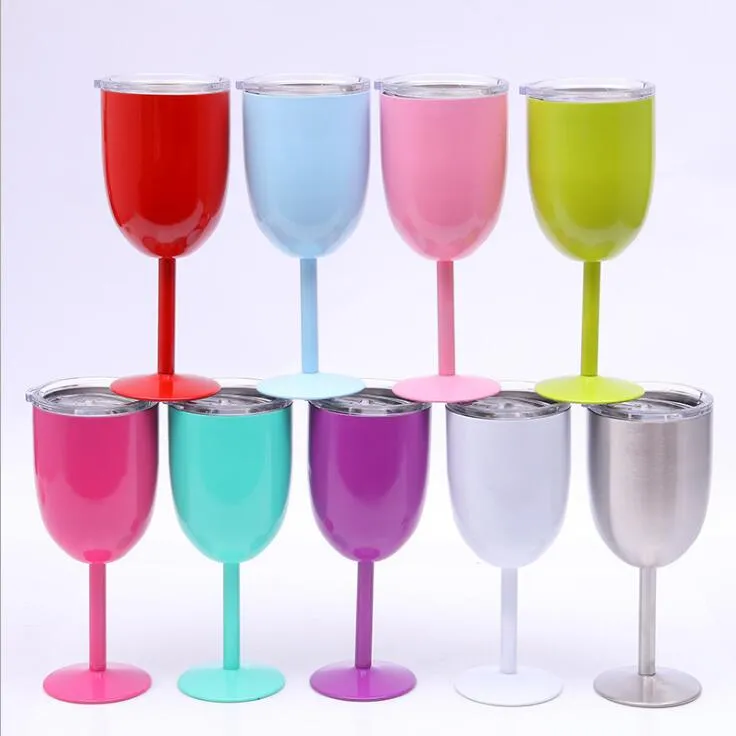 10oz metal red wine glass Hydration Gear insulated cooler stianless steel goblet with lids Tumbler cup home chicken festi6625601