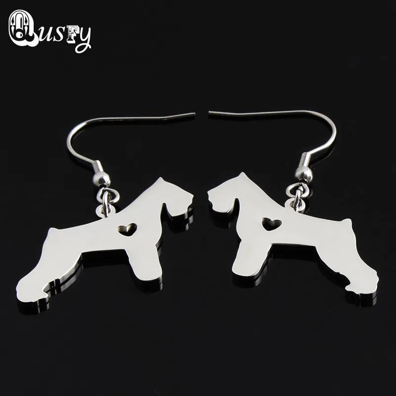 Stainless Steel Schnauzer Cute Dog Pendant Necklace Bracelet Bangle Earring Jewelry Set for Women nc11342331625007