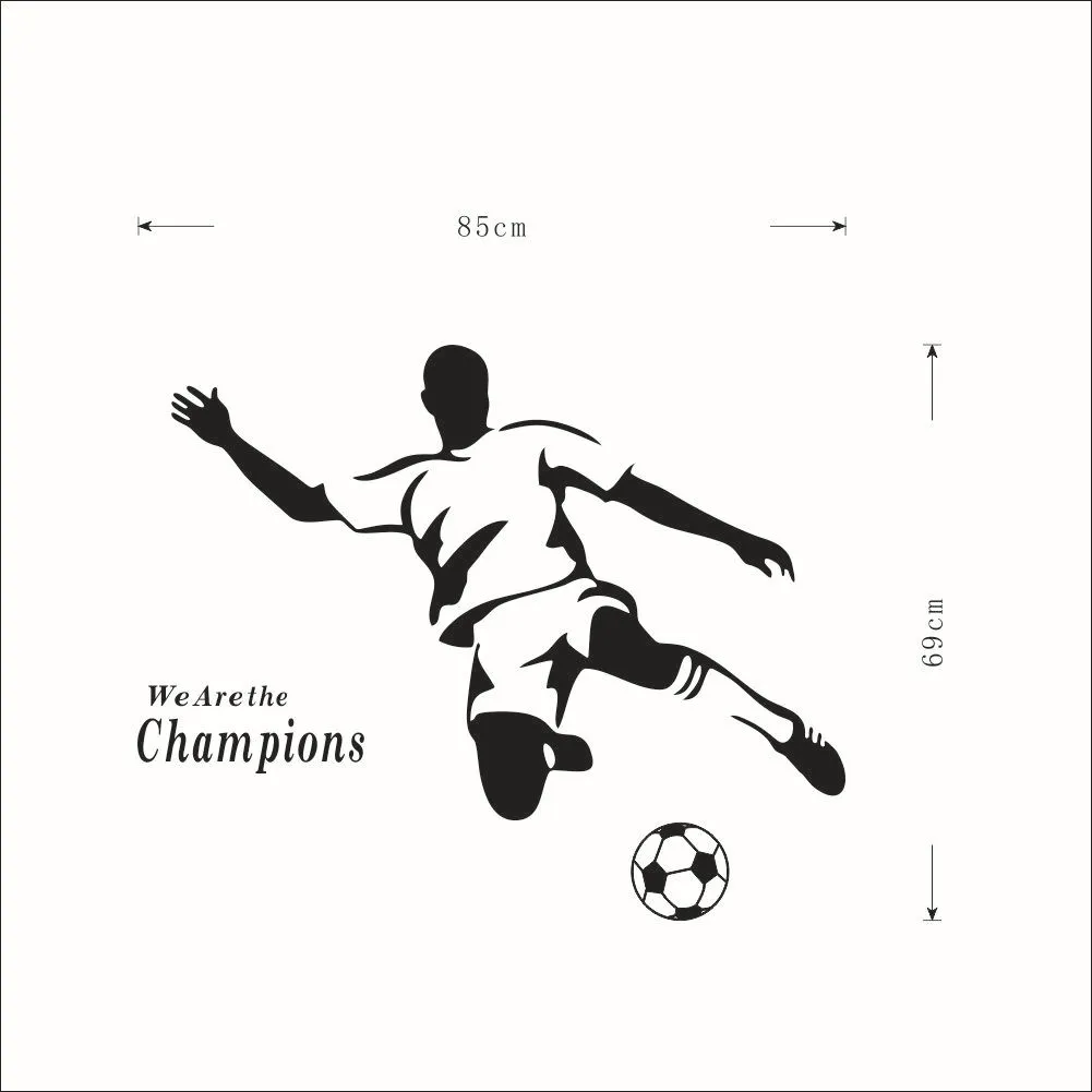 2016 Новый Футбол Стикер Стикер Стены Спортивные Украшения Росписи.
