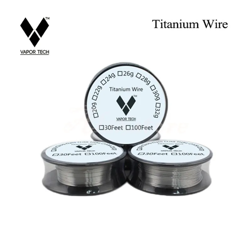Vaportech Titanium Värmetråd motstånd 30 fot AWG 24 26 28 30 mätspol för temp -kontroll tc mod rda rba atomizer dhl