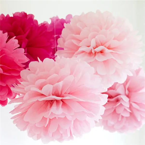 Flores de papel Flores Artificiais Buquê De Casamento De Papel Novo Papel Tissue Pompons Para O Bebê Sala de estar Decoração de Casamento Festa Casa Pompoms