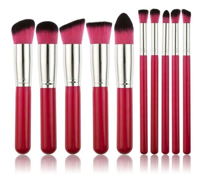 10-teiliges hochwertiges professionelles Kosmetik-Make-up-Foundation-Pinsel-Set zum Mischen von Rouge mit verschiedenen Farboptionen