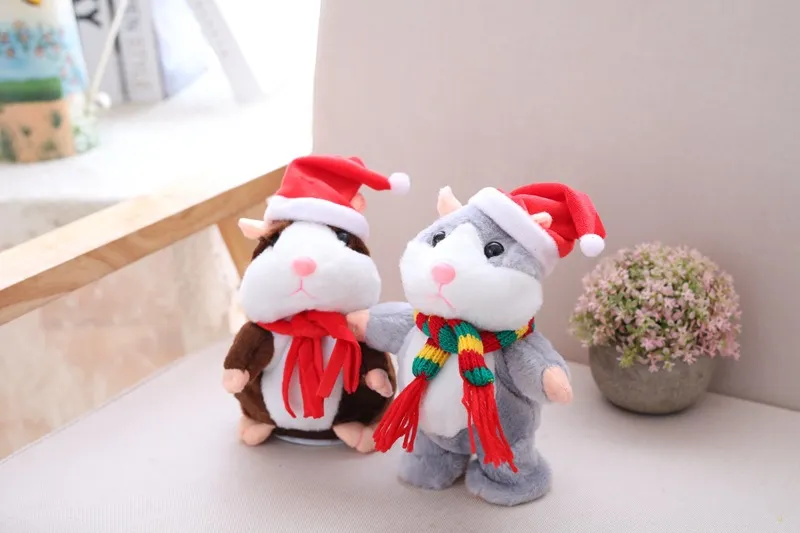 16cm/6 inch Hamster Plush Party Gift Toys Cartoon 6 Styles Can Talk and Nod Hamster Stuffed Animals for Christmas
