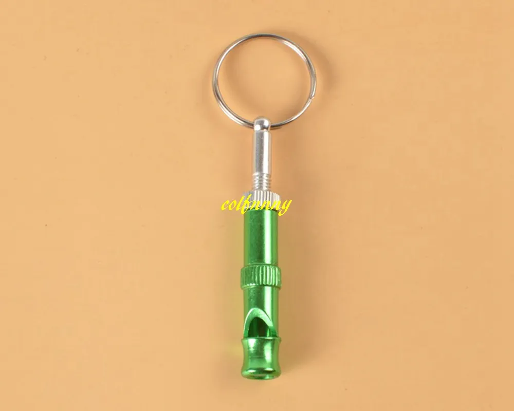 Fast shipping Colorful Pet Training Whistle Adjustable Ultrasonic Dog Whistle Sound Keychain 5cm Longth