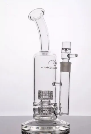 hookahs Mobius Bong Thick Water Pipe with 2 Birdcage Perc Recycler Bent Neck