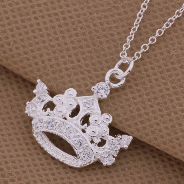 Envío gratis con número de seguimiento La mejor joyas de regalos delicadas para mujeres de venta de mujeres 925 Collar de la corona imperial de plata