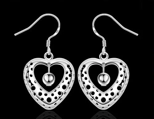 925 Silver jewelry Charming women/girls pendant Dangle Earrings zircon love heart Earrings mix 20 style Best Christmas gift