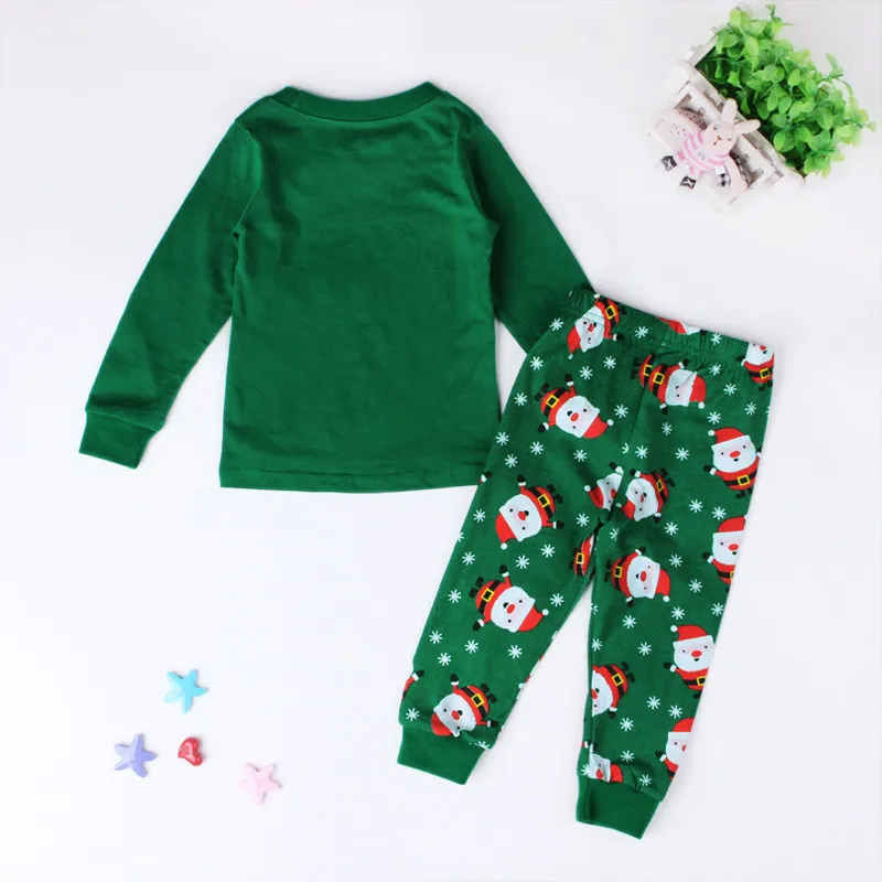 Natal Pijamas Crianças Outono Inverno Crianças Pijamas Roupas Crianças Infant Tops + Pants Set equipamento de Papai Noel do bebê do Natal Outfit