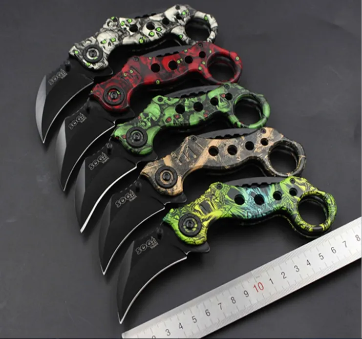 CS GO SOG Claw Karambit nóż składany 440C stal Outdoor gear EDC kieszonkowe narzędzie szybko otwarte noże taktyczne myśliwskie Scorpion ostry pazur