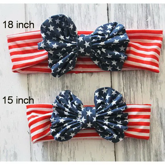 Newest Infant knotted Wave point Turban Twist hair band bow flower Baby 4th of July headband Head Wrap Twisted Knot HeadWrap FD6549