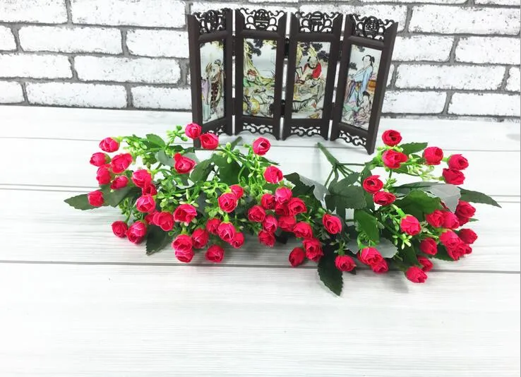 Household adornment artificial flowers take 6 forks head milan 36 bracts produce wholesale and mini QQ roses SF09