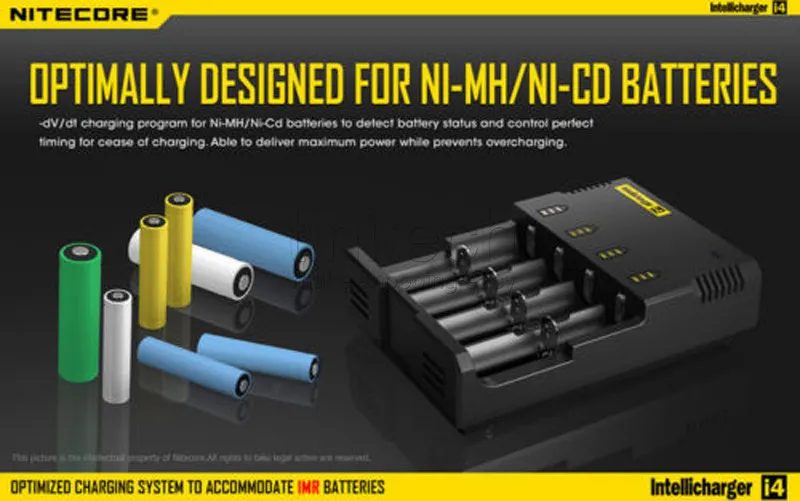 NITECORE I4 Universal Charger Nitecore Intellichargeri4 Liionnimhcd 18650 18500 Batteriladdare8074322