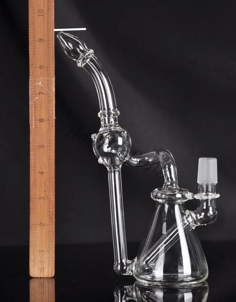 사이클론 헬릭스 유리 봉 헤드 리 더블 재활용 물 담뱃대 거버 물 파이프 매우 견고한 유리에 집중된 장비 14.4 mm 남성 조인트
