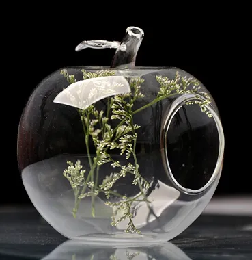 ガラス花瓶フルーツリンゴ形状梨の形の花花瓶の結婚式の装飾