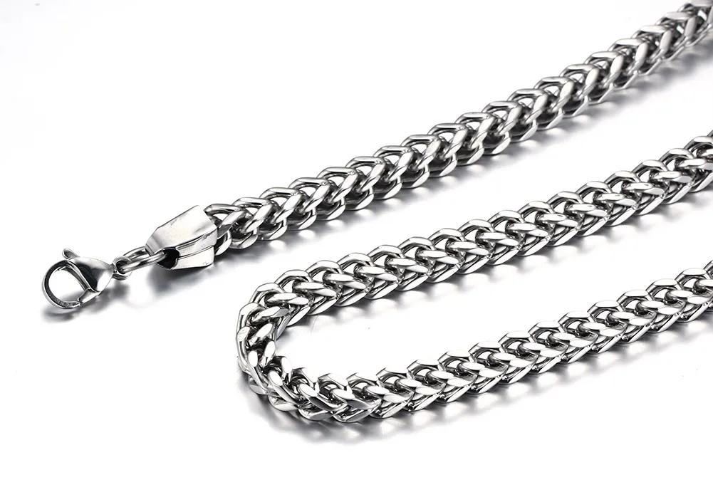 Fantastic Gift For Husband & Dad Healthy pollution-free Stainless steel Silver boxy Link chain Necklace Men's Jewelry 6mm 24''