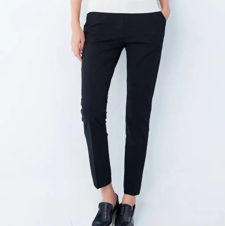 Nuevos pantalones de primavera y otoño Capris 2015 pantalones de lápiz simples casuales pantalones holgados blancos y negros pantalones de mujer de talla grande FG1511