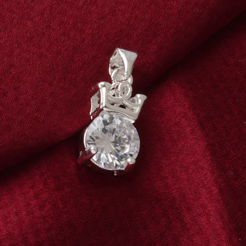 Livraison gratuite mode haute qualité 925 argent cristal couronne diamant bijoux 925 collier en argent Saint Valentin cadeaux de vacances chaud 1640