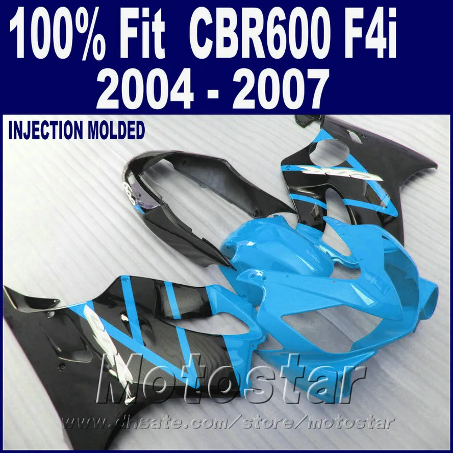Injektionsgjutning för Honda CBR 600 F4I Fairings Blue 2004 2005 2006 2007 Kroppsdelar 04 05 06 07 CBR600 F4I + 7GIFTS GSDE