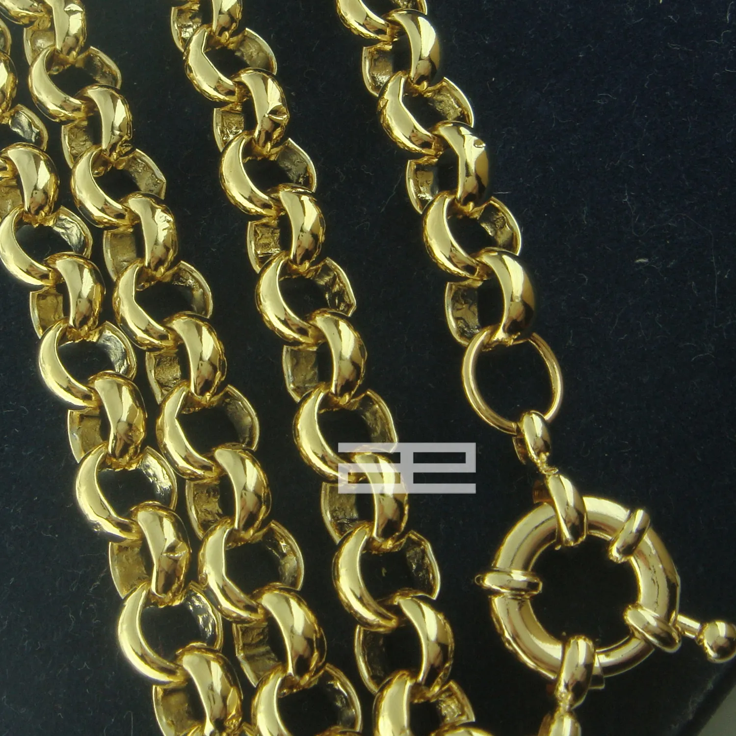 18ct 18k Gold Filled Heart Belcher Bolt Ring Chain Padlock Solid Halsband N188228G