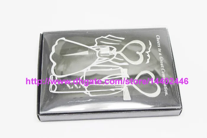 ハート型のワインボトルオープナーストッパーセット 50セット