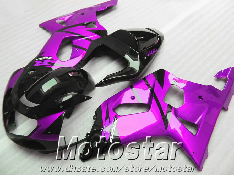 Anpassa Feedings Set för SUZUKI GSXR600 GSXR750 2001-2003 K1 Svart Röd Högkvalitativ Fairing Kit GSXR 600 750 01 02 03 EF19