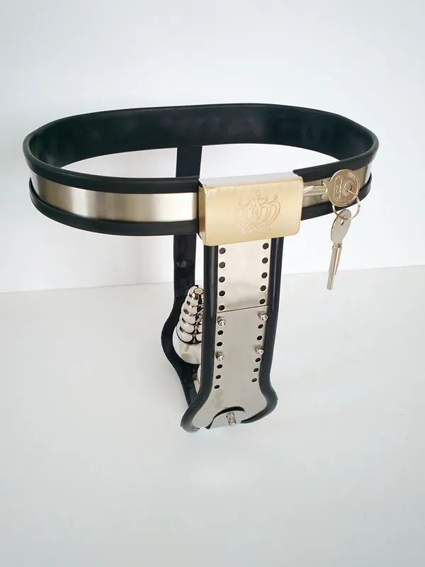 Rvs Fe Apparaat Verstelbaar Model-T Riem Terughoudendheid Apparaten SM Bondage met Anale Vagina Plug Pants1654309