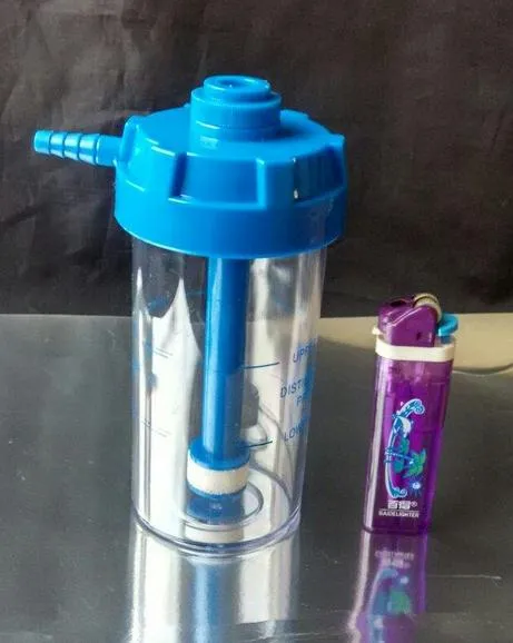 Frete grátis ---- 2015 novos cilindros de oxigênio azul modelos Acrílico Hookah / bong, alta 14 cm, acessórios de presente pote + palha