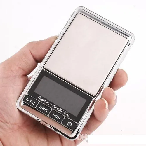 300g x 0.01g Mini Digital Scales Jewelry Pocket Gram Skala H1791 Biała Jasne podświetlenie 50 sztuk / partia FedEx DHL za darmo