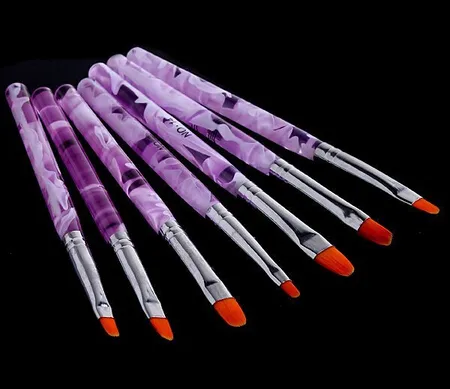 Acrylic Nail Art Painting Draw Brush 7 pcs set UV Gel Brush maniature KD