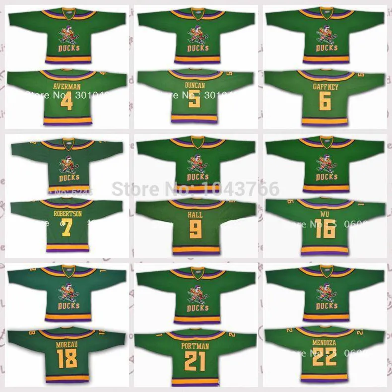 Dwayne Robertson 7 Ducks Hockey Jersey Embroidered Costume Mighty Movie  Uniform