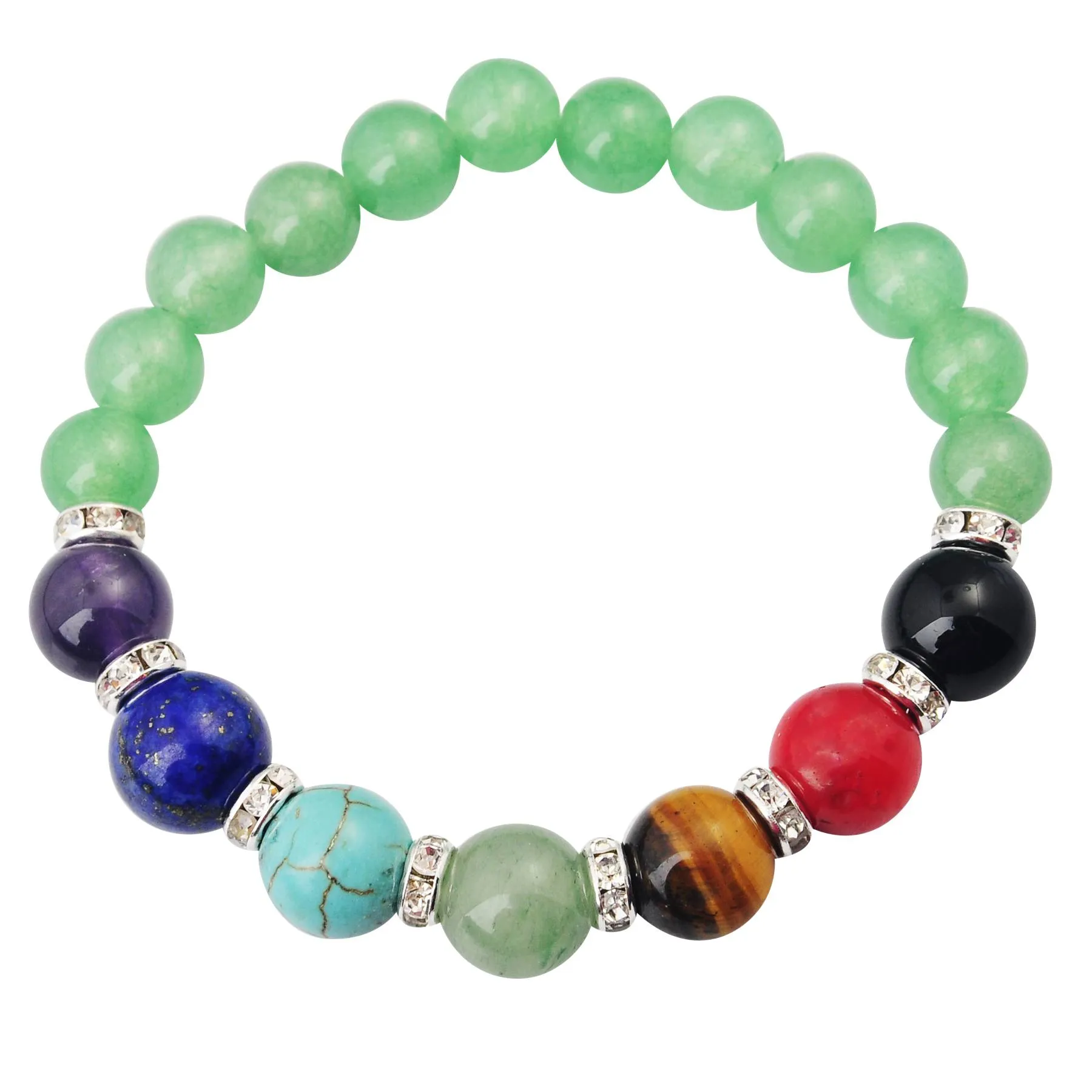 Joya cadeau 14SB1037-8MM bracelet de perles de Quartz Rose naturel 7 Chakra pierres précieuses cristal guérison Reiki femmes bijoux bracelet Shippi254y