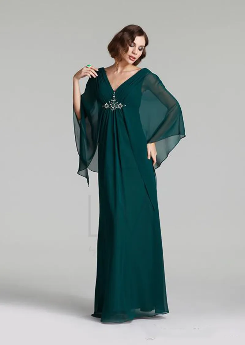 Chiffon Elegante Kleider für die Brautmutter mit langen Ärmeln, hochwertiger Crew-Tüll, Brautmutterkleid, bodenlang, formelles Kleid für die Brautmutter