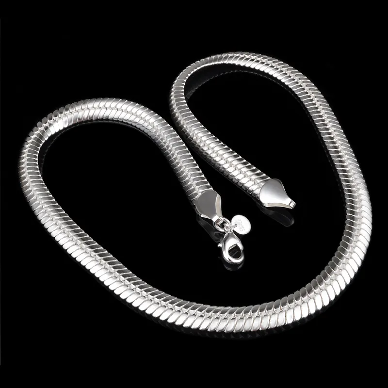 Aktionsverkauf 925 Silberkette Halskette Weihnachtsmode 925 Silber 6MM Schlangenkette Halskette Schmuck KOSTENLOSER Versand heißer Verkauf 1345