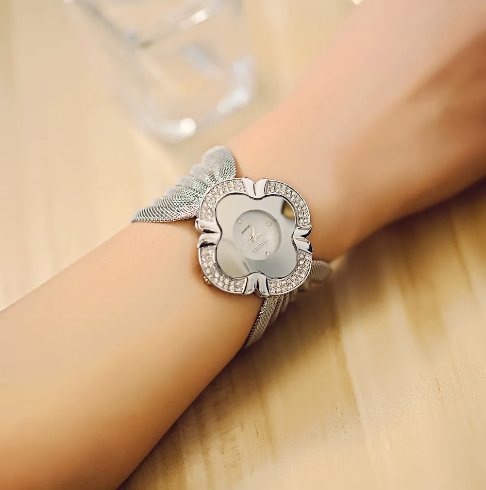 Luxury Fashion Armband Watch for Women Popular EU US Diamante Butterfly Mesh Watchband Women Quartz Watches hela klänningen W8573857