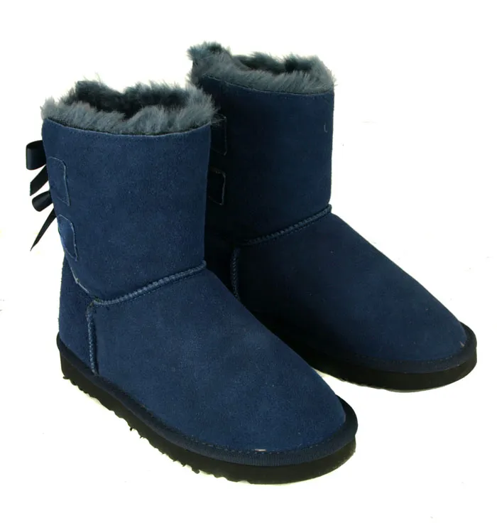 2016 atacado! Nova moda austrália clássico botas altas de inverno de couro real bailey bowknot mulheres bailey arco botas de neve sapatos de boot @ 885