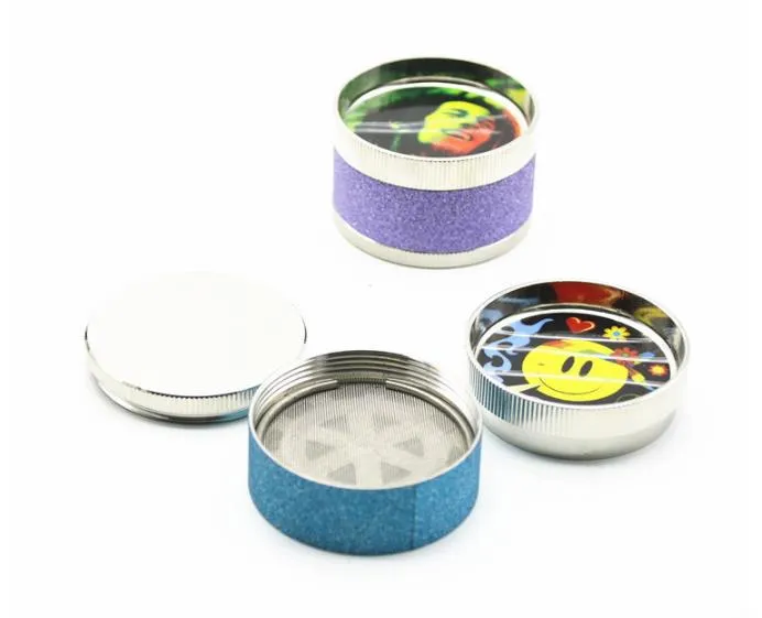 Three Teeth Frosted Tobacco Grinder 52MM Diameter Metal Large Bright Shining BianKuan Broken Smoke Detector