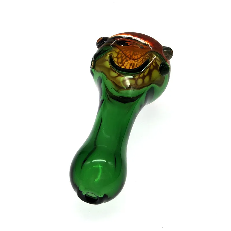 4.5" Lively Green Glass Spoon Pipe: Unique Hand Pipe for Smoking Pleasure