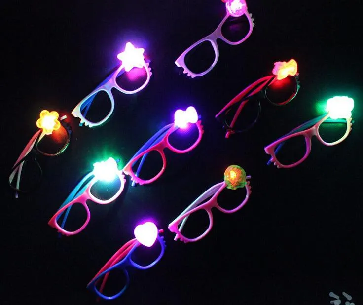 Led flash lunettes cadre nouveaux enfants fille garçon dessin animé lumières clignotantes lunettes fête bar événement fournitures décoration Noël enfants cool cadeau