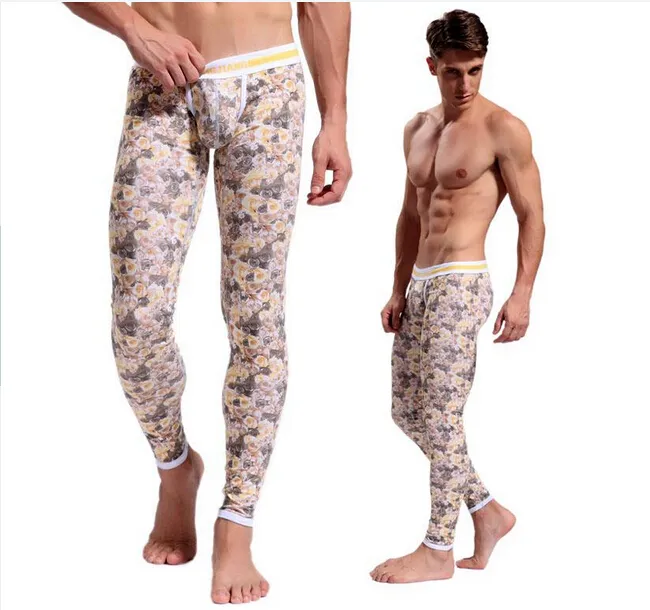 Erkekler Termal iç çamaşır paçalı don pantolon termo giyim sıcak pantolon Erkek Pamuklu Pijama Bohemia Dipleri Bodysuit Zentai Tayt 4 Renk Tutmak