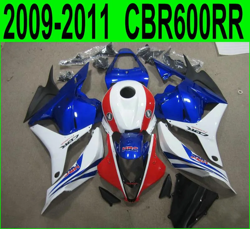 ホンダCBR600RRのための射出成形オートバイ部品2009年2011 CBR 600RR 09 10 11赤青の黒フェアリングキットYR68