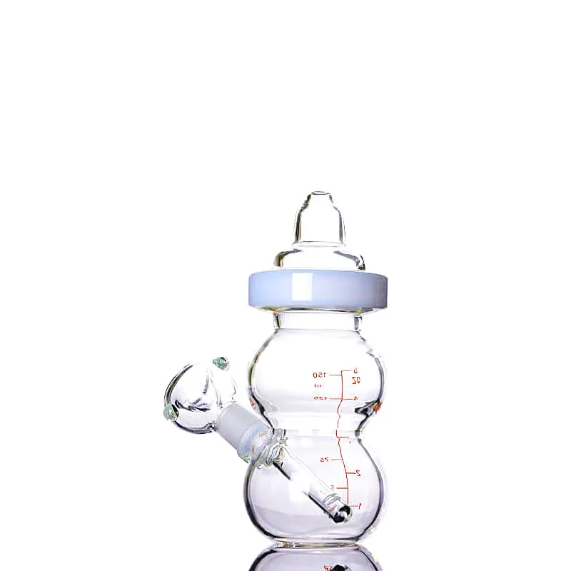 Portable Cute Baby Bottle Small Dab Hookahs Bong Water Pipes for Sale 6 Inches and 14mm Joint