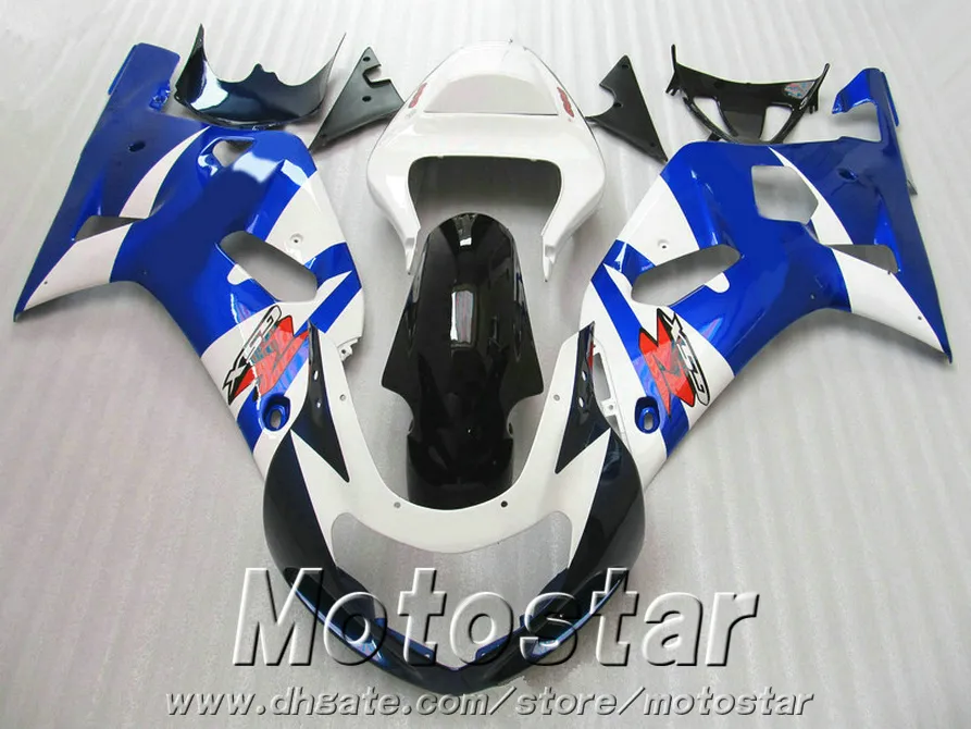 Nieuwe aftermarket onderdelen voor SUZUKI GSX-R600 GSX-R750 2001-2003 K1 ABS kuip kit GSXR 600 750 blauw wit zwart stroomlijnkappen set 01-03 RA71