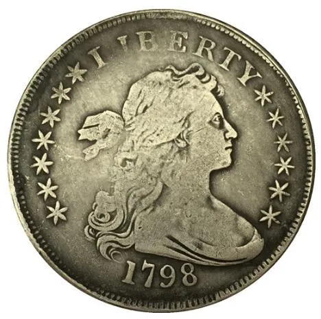 1798 Type1 Gedrapeerde Bust Dollar Coin Copy Gratis verzending