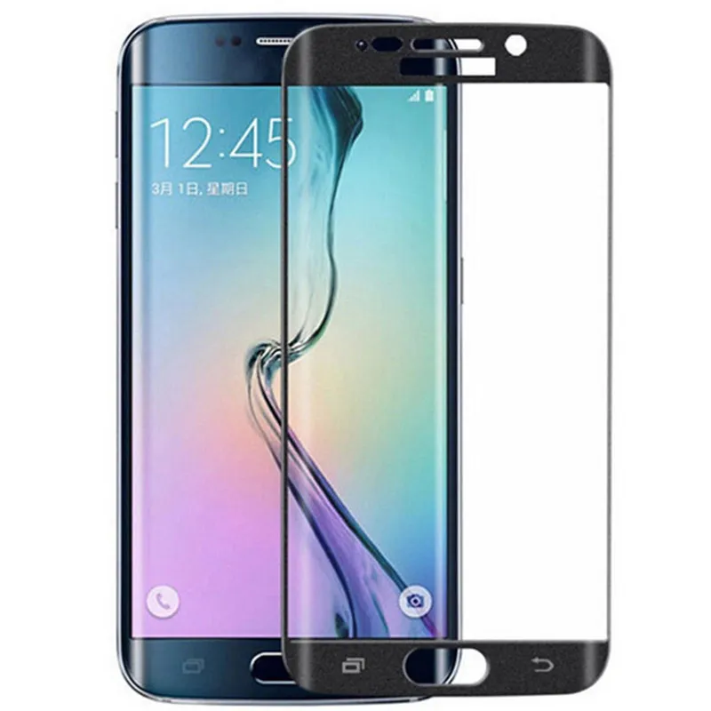 3D Curve Explosion Skärmskydd för Samsung Galaxy S6 Edge 0.33mm Fram Full Cover Mobiltelefon Tempererat glas