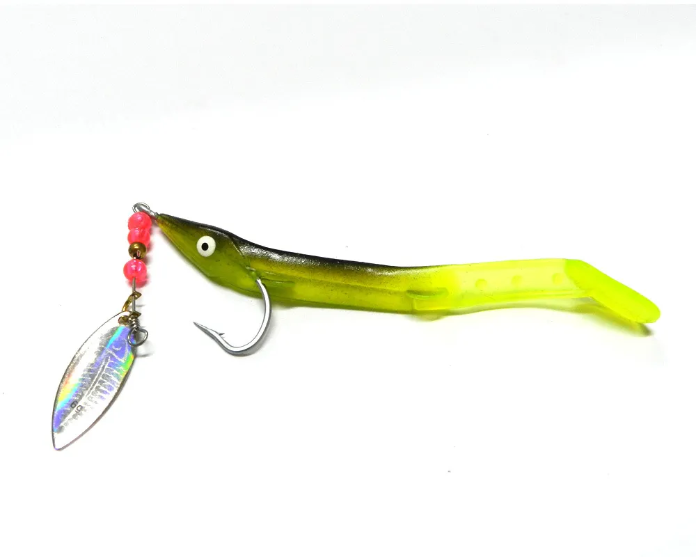 Özel Teklif Satış Trulinoya Fly Balıkçılık Yumuşak Plastik Solucanlar Lures Zoom Bait 6.2g Tek Kanca ile Trolling Lazer Kaşık Balıkçılık