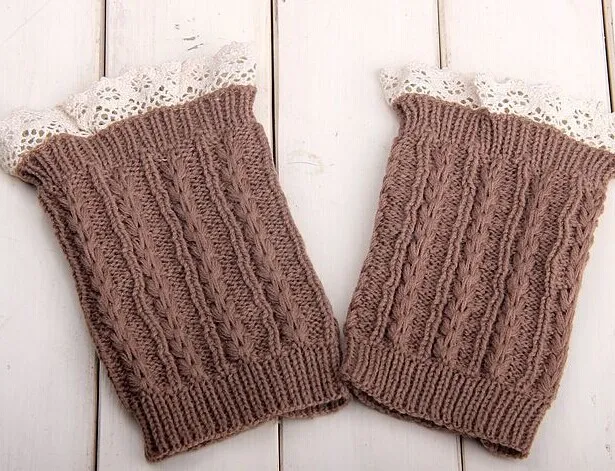 2015 laço de malha Knit Boot Cuff malha boot topper faux legwarmers tops de malha de pé aquecedores de bota de aquecimento 6 cores 24 pares / lote # 3712